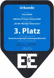 图2 E&E最佳电源奖证书