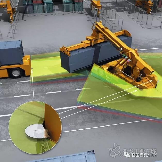 港口内的装卸情况：MRS1000通过可靠辨识环境为起重机驾驶员提供支持以及协助正面吊司机装卸集装箱