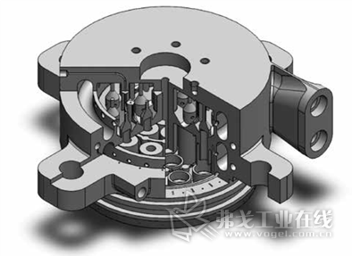 喷油器头内部的一个视图显示了金属3D打印所启用的复杂性