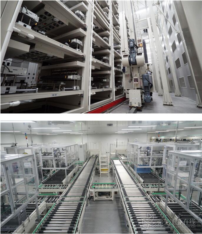 智能设备全覆盖，整套系统共配套33台中鼎集成自主研发MiniLoad堆垛机、20台AGV，近2200米物流输送线。